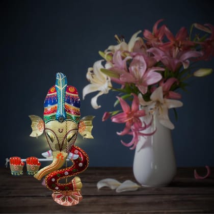 Hand Crafted Table Decor Idol Unique Tealight Candle Holder Handpainted Unique Decor Gifted Item (red)