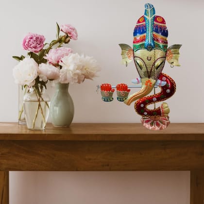 Hand Crafted Table Decor Idol Unique Tealight Candle Holder Handpainted Unique Decor Gifted Item (red)